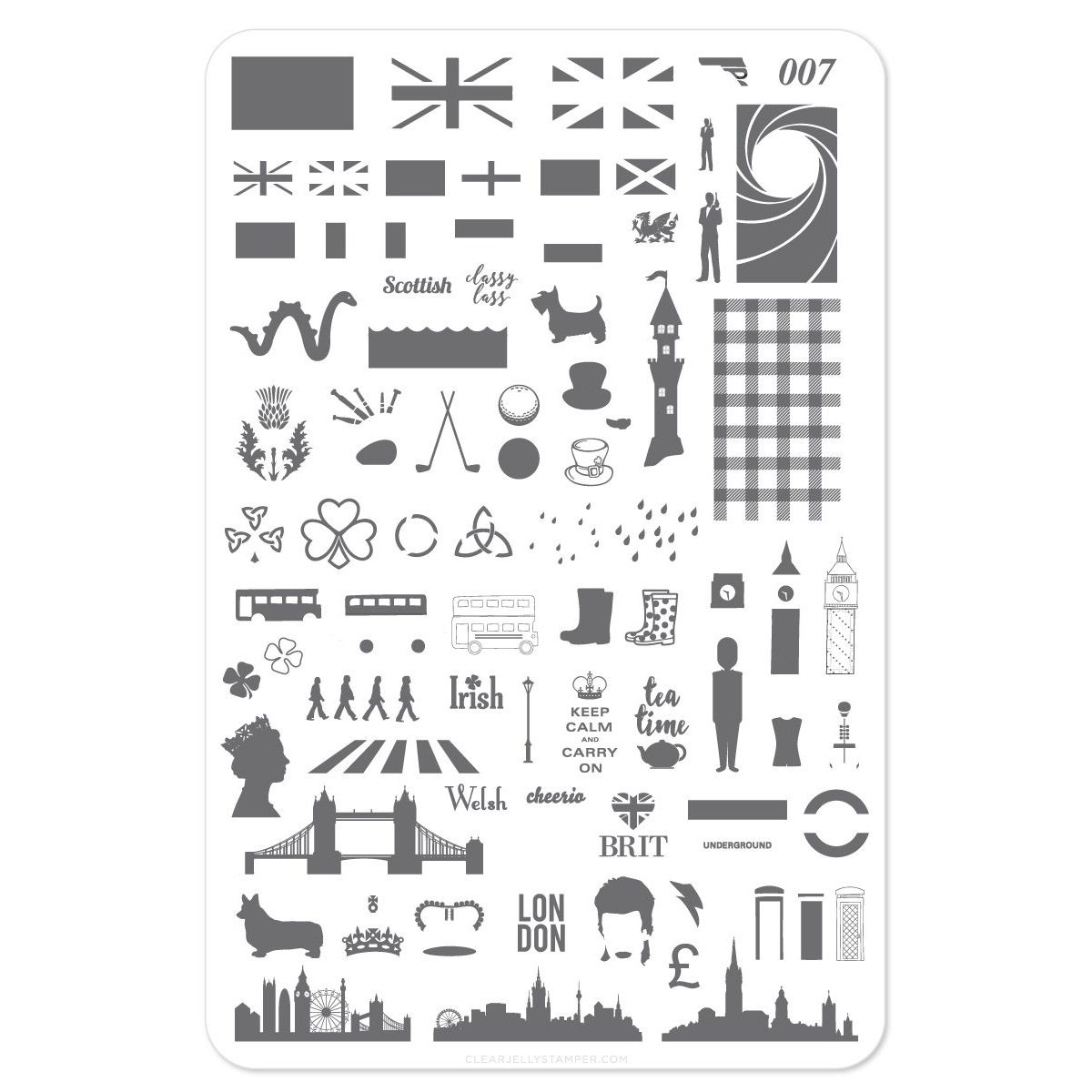 Clear Jelly Stamper- Best of British (CjS LC-27)