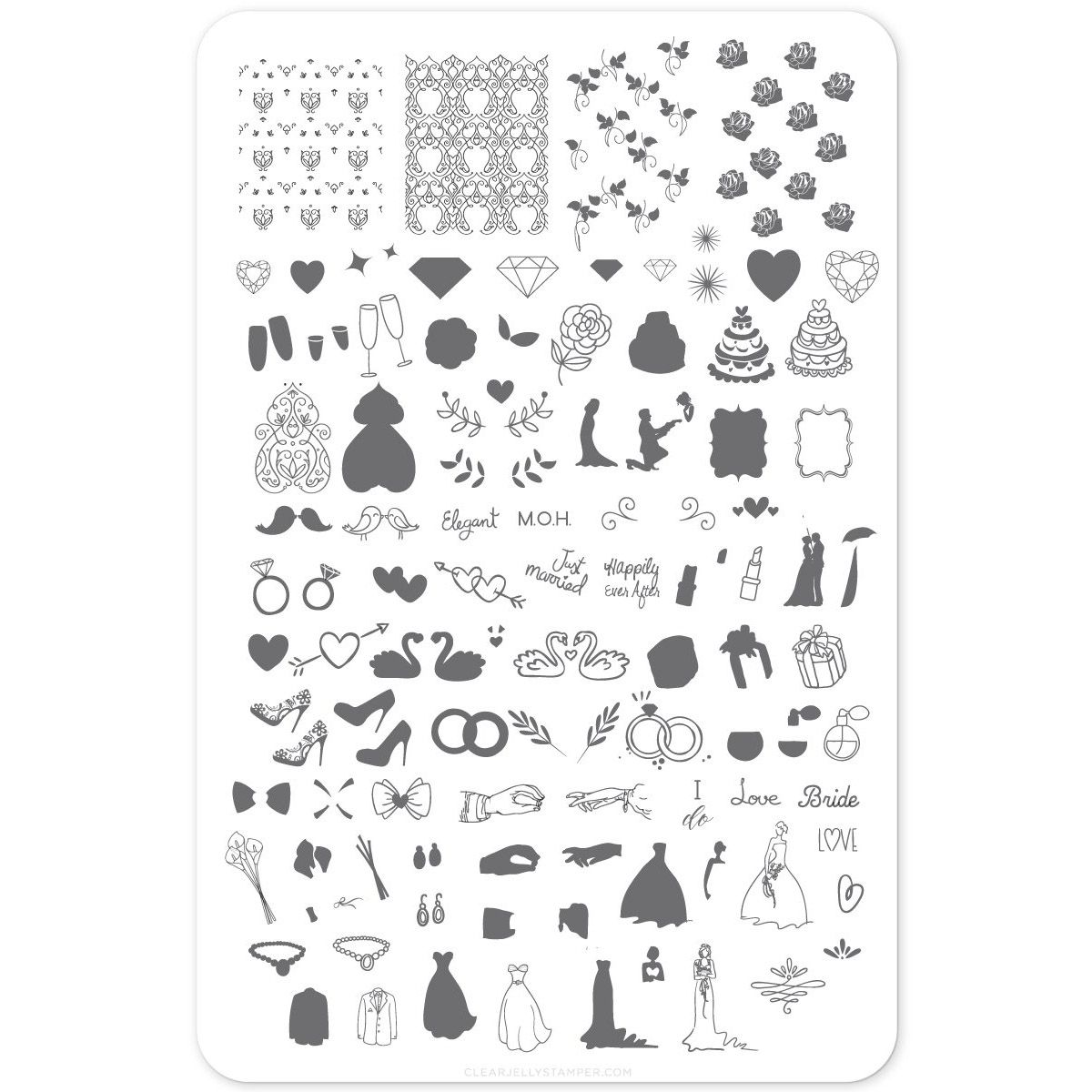 Clear Jelly Stamper- CjS-070- Here Comes the Bride