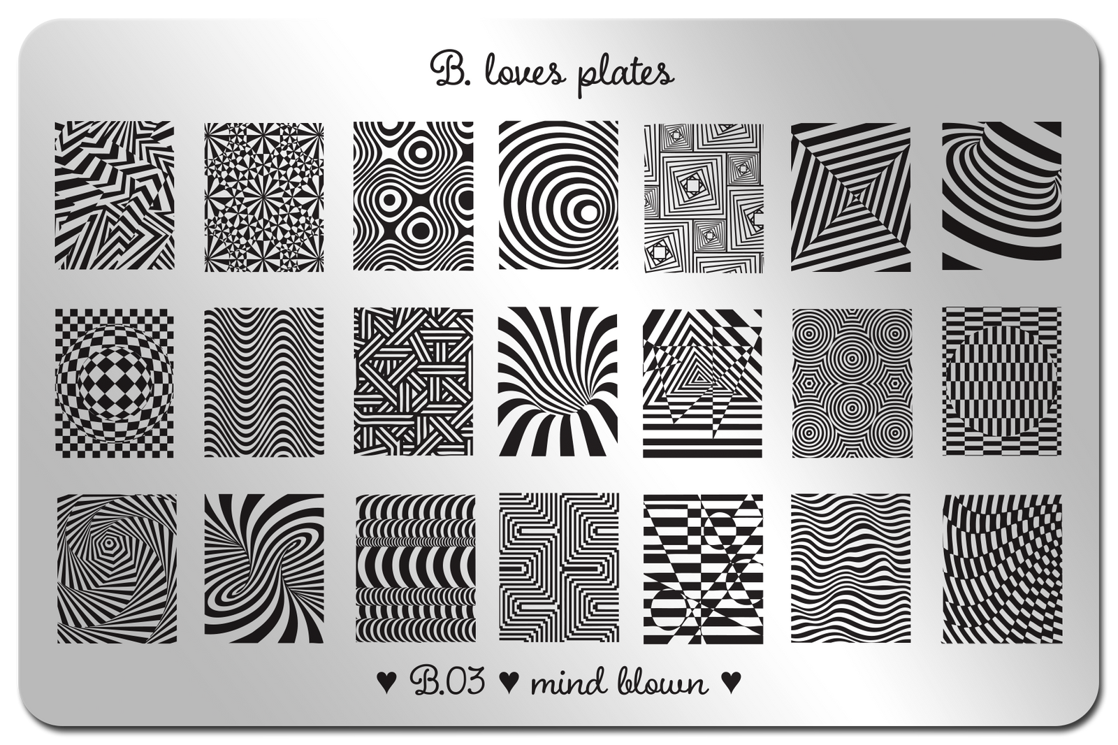 B. loves plates- Stamping Plates- B.03 mind blown