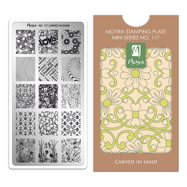 Moyra Mini Stamping Plate 117- Carved in Sand
