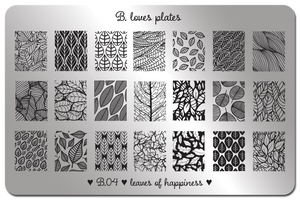 B. loves plates- Stamping Plates- B.04 leaves of happiness