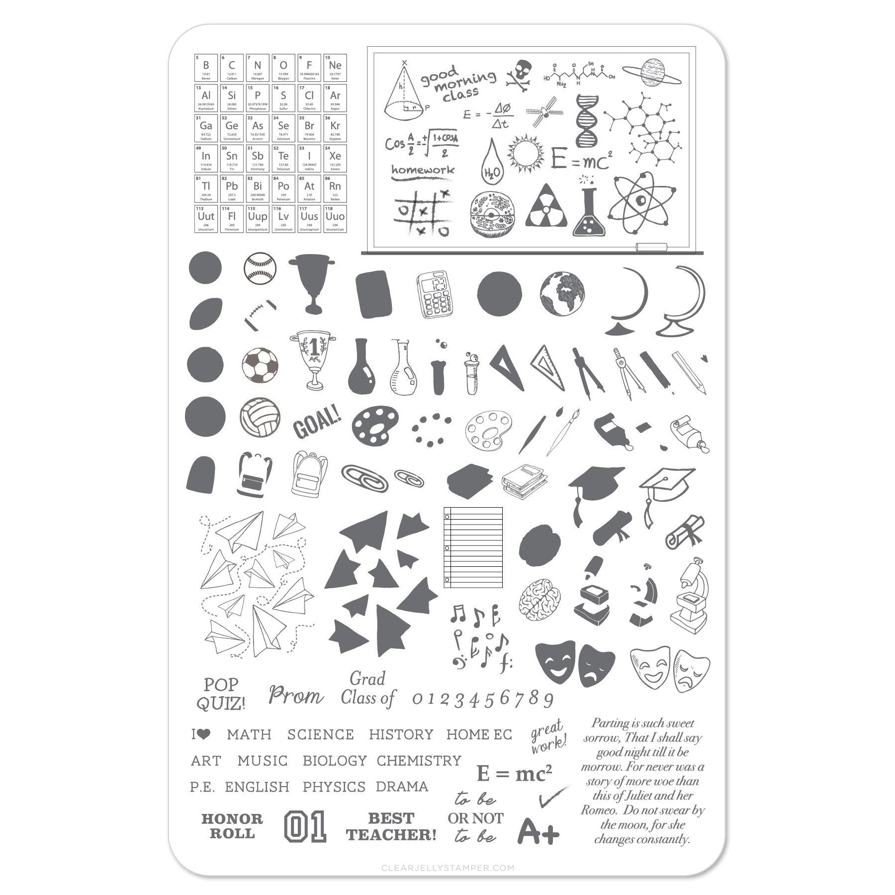 Clear Jelly Stamper- CjS-043- Back to School Scholastic