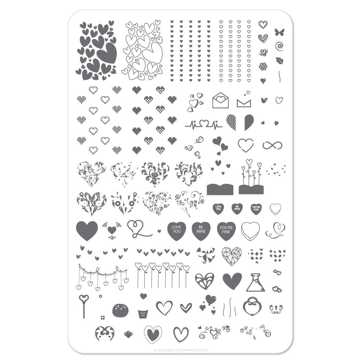 Clear Jelly Stamper- V-05- Show the Love