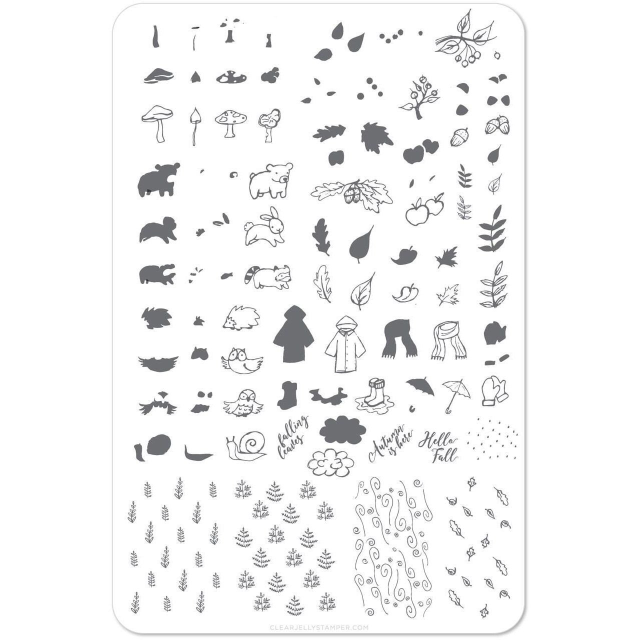 Clear Jelly Stamper- LC-24- Hello Fall!