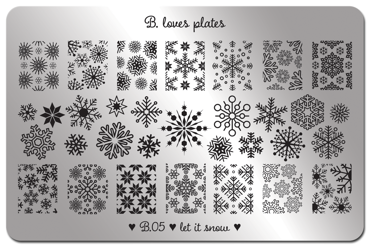 B. loves plates- Stamping Plates- B.05 let it snow