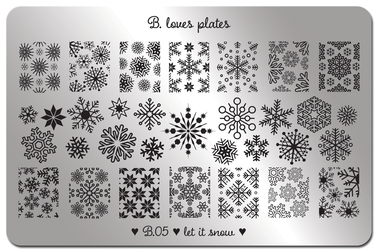 B. loves plates- Stamping Plates- B.05 let it snow