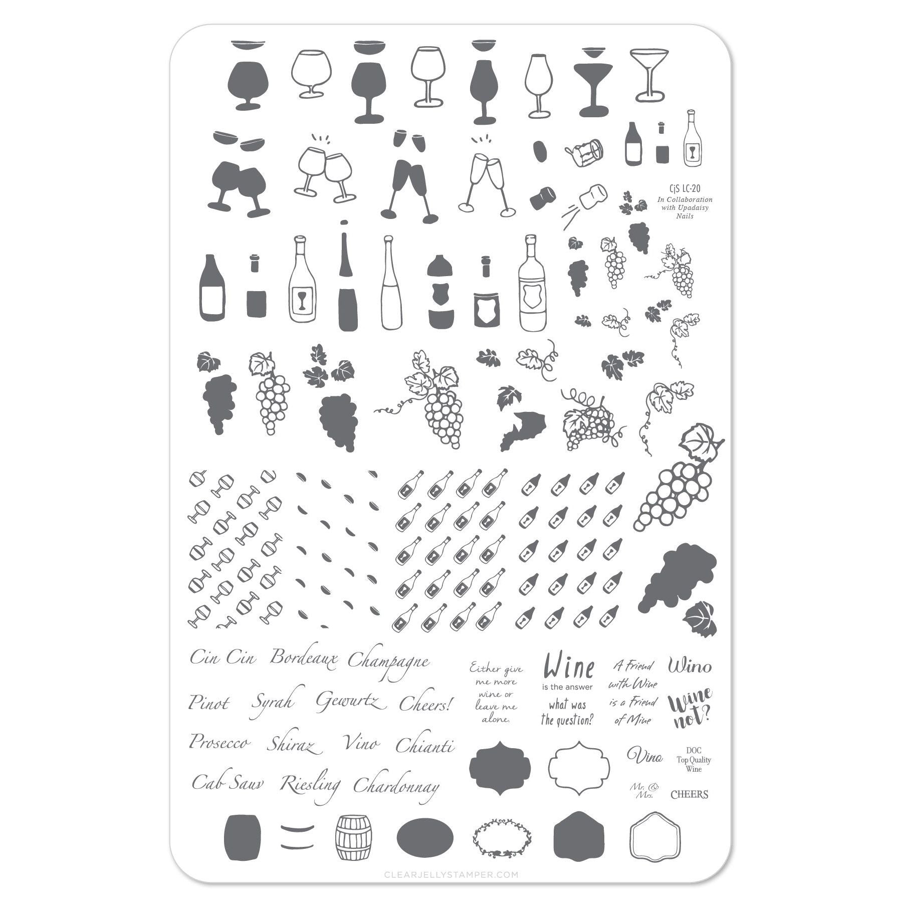 Clear Jelly Stamper- LC-20- A Friend With Wine