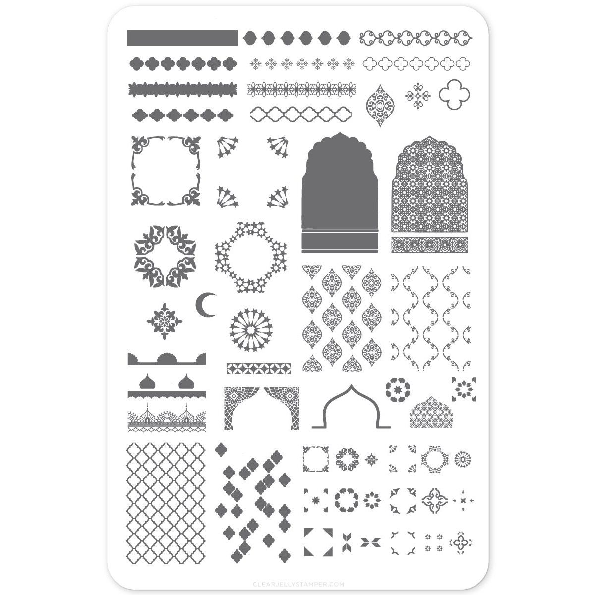 Clear Jelly Stamper- Moorish Motifs (Morocco &amp; Spain) (CjS LC-26)