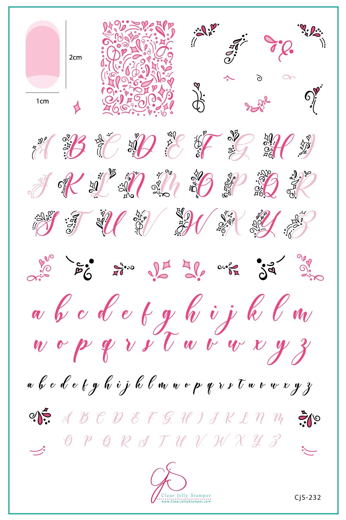 Clear Jelly Stamper- CjS-232- Alphabet- Twirly Swirly