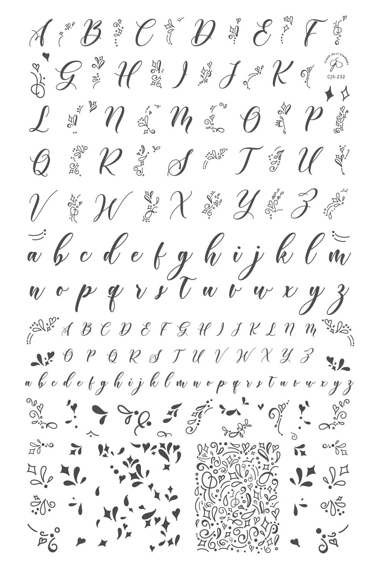 Clear Jelly Stamper- CjS-232- Alphabet- Twirly Swirly