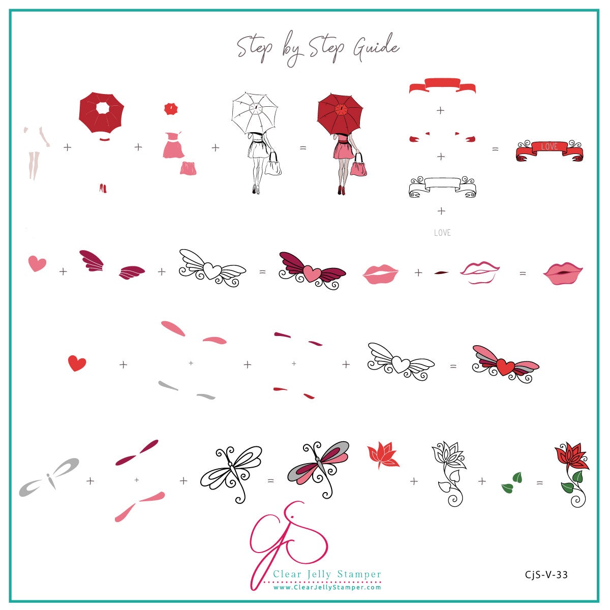 Clear Jelly Stamper- V-33- Amour