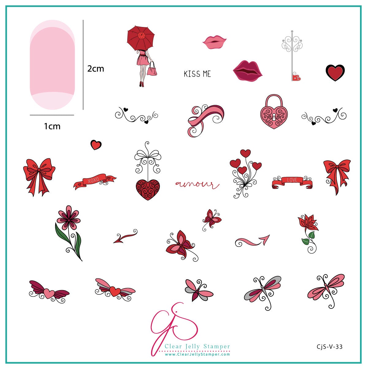 Clear Jelly Stamper- V-33- Amour