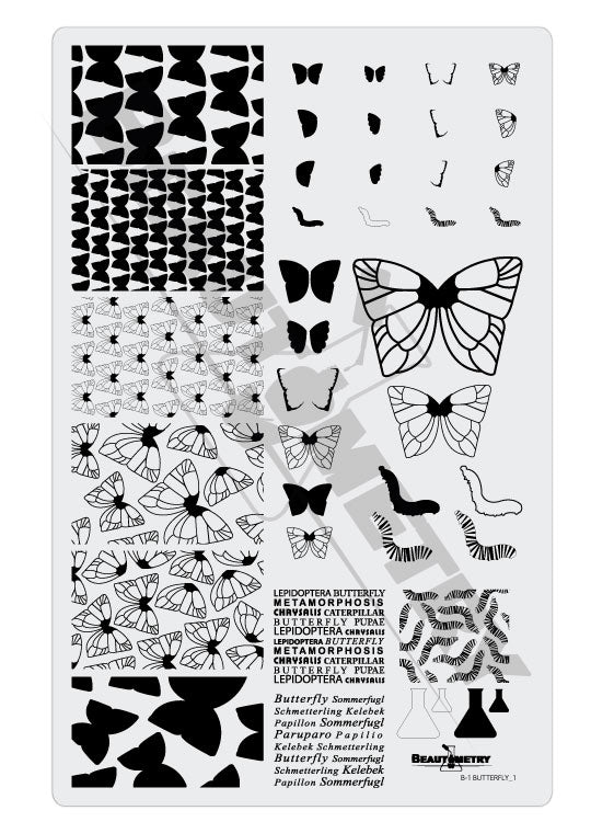 Beautometry- Stamping Plates- Butterfly 01