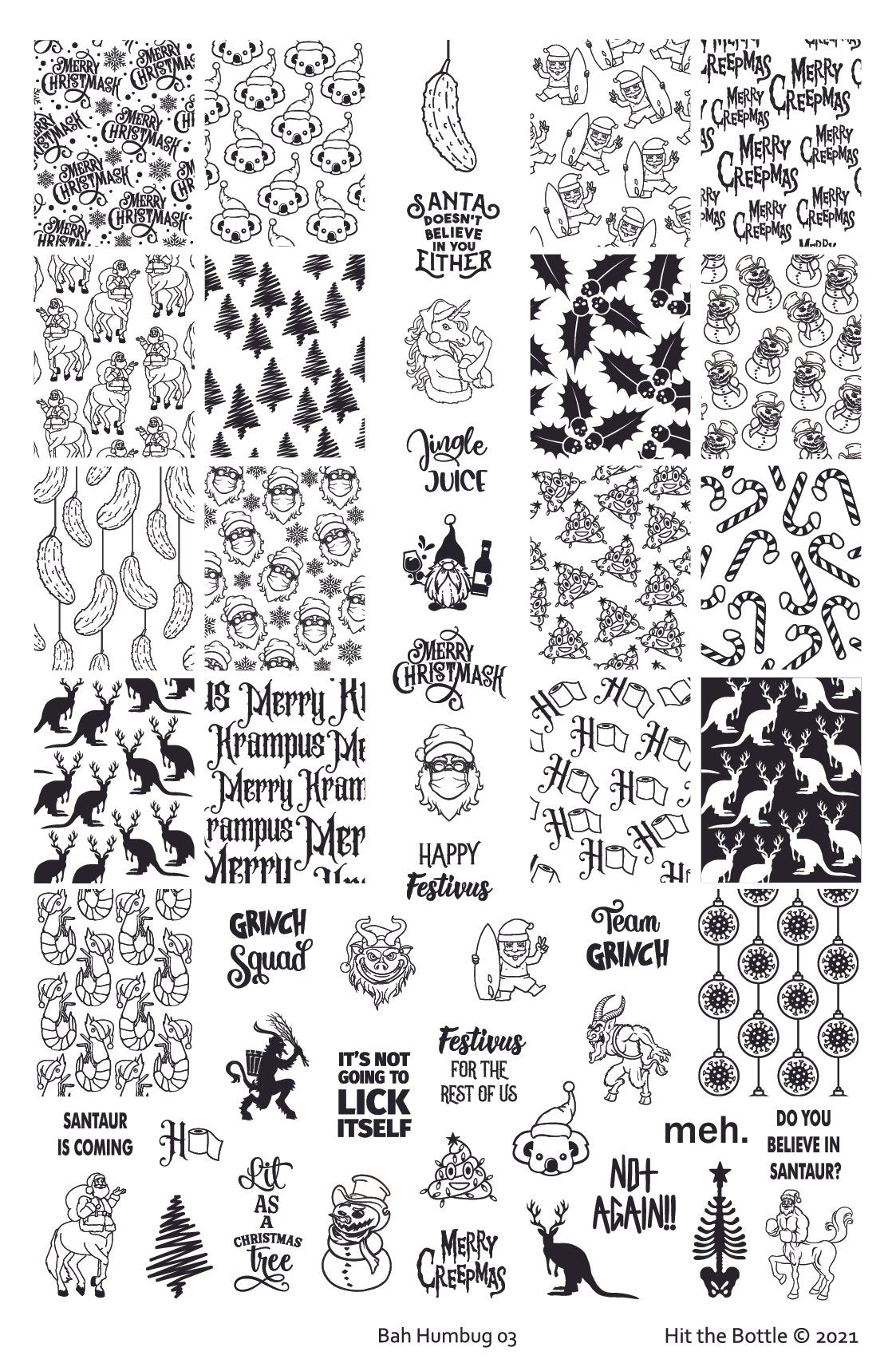 Hit the Bottle- Stamping Plate- Bah Humbug 03