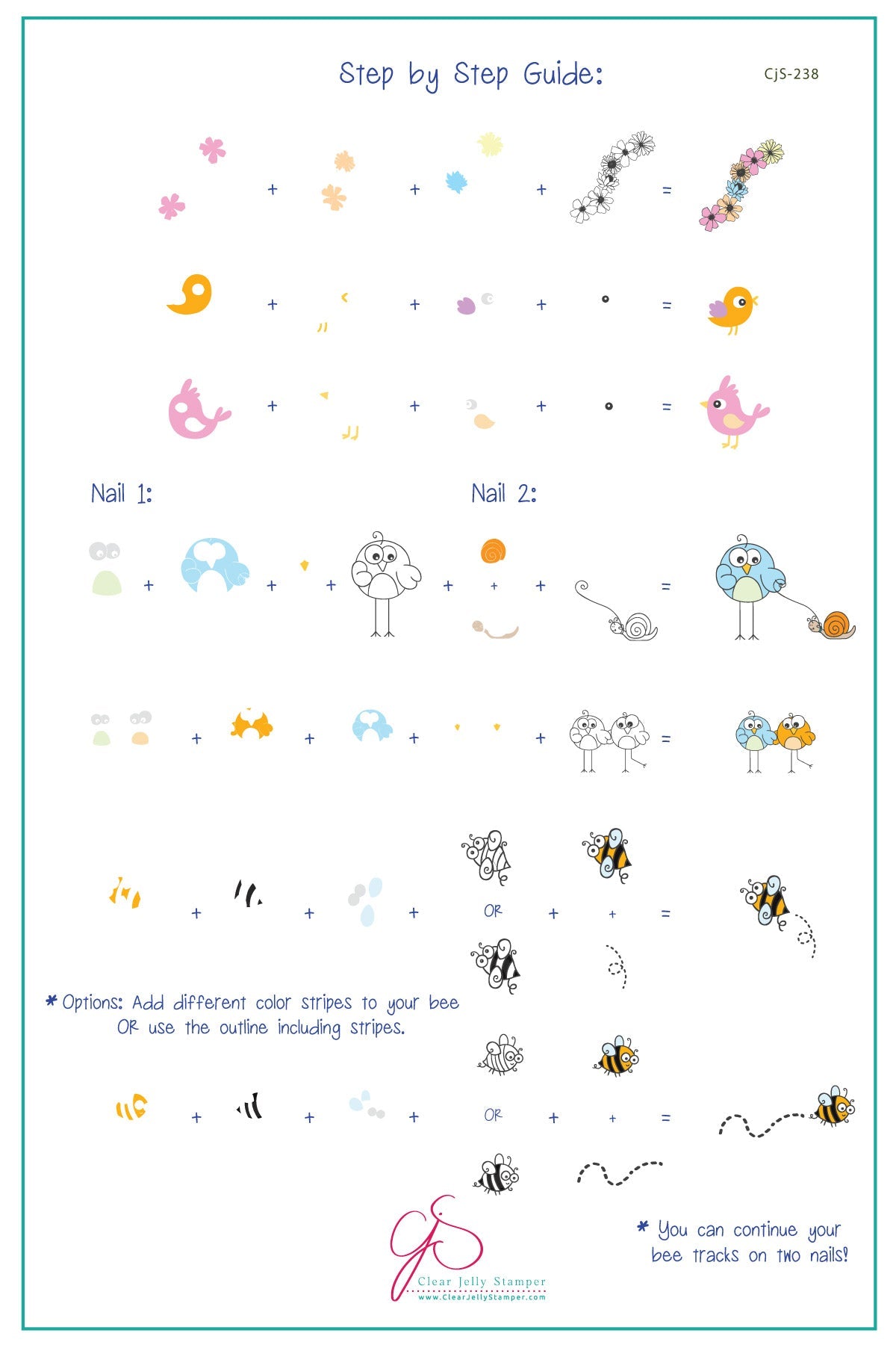 Clear Jelly Stamper- CjS-238- Birds and the Bees