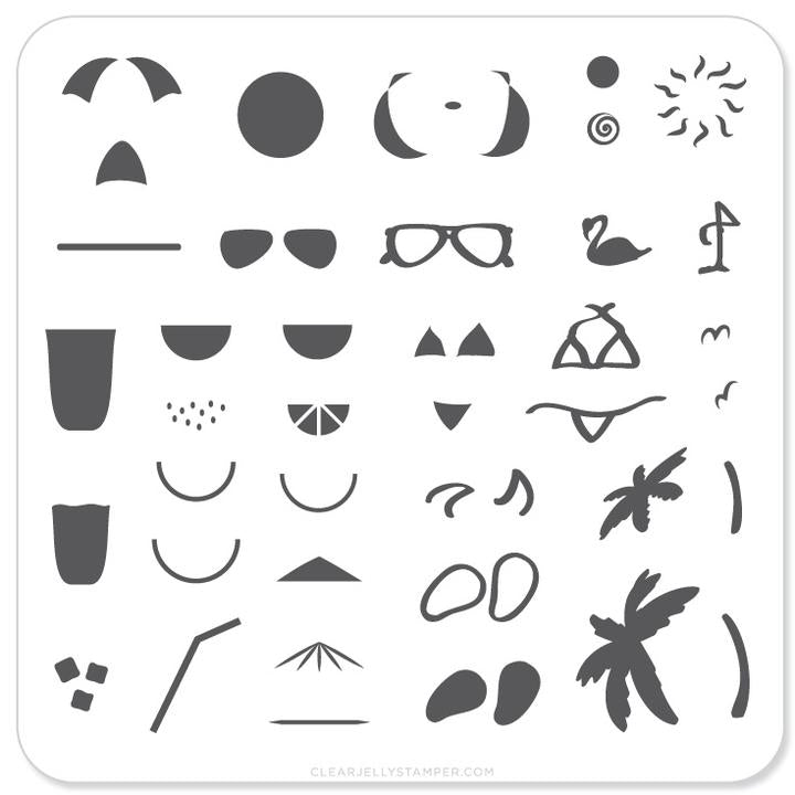 Clear Jelly Stamper- CjS-016- Summer Fun