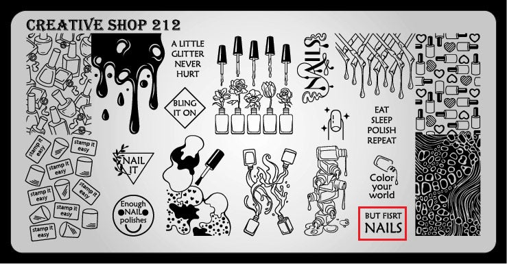 Creative Shop- Stamping Plate- 212 TYPO