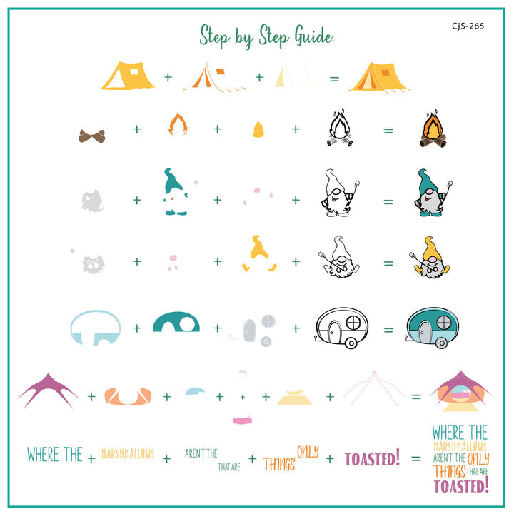 Clear Jelly Stamper- CjS-265- Camping with My Gnomies