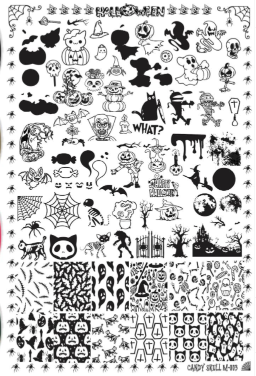 Candy Skull- Stamping Plates- M-003