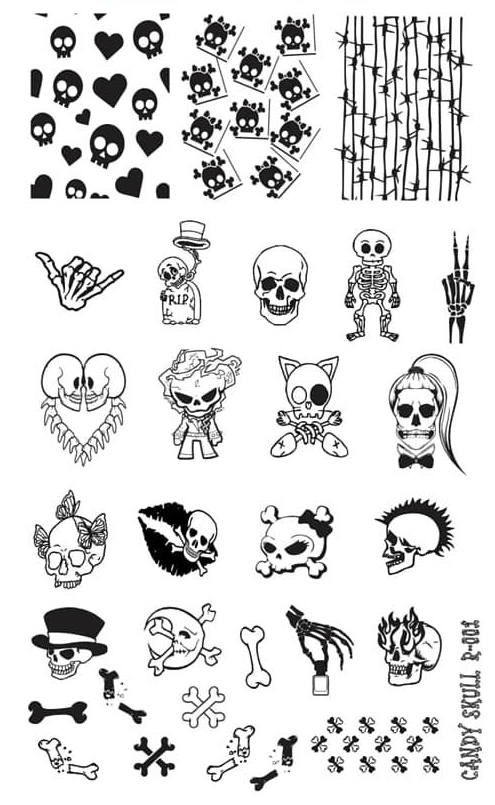 Candy Skull- Stamping Plates- R-001