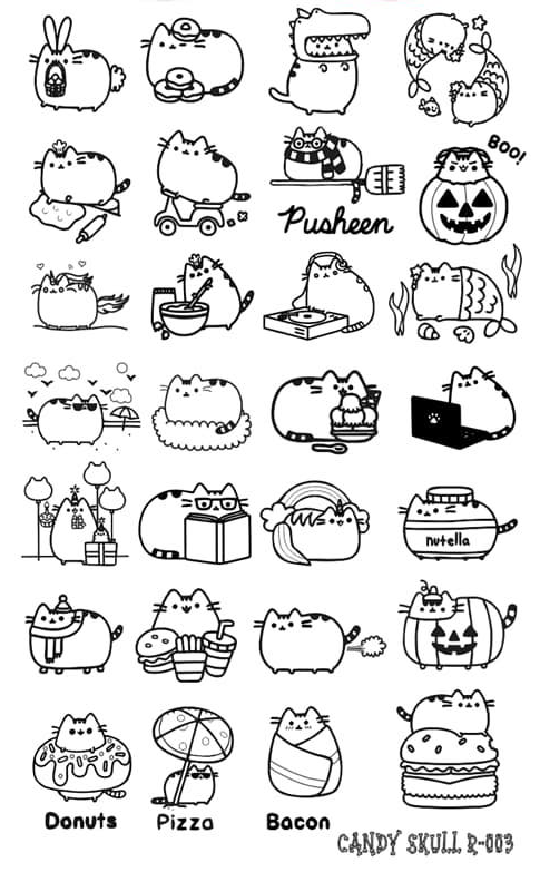 Pusheen pizza ! - Doodle Art Kids Coloring Pages