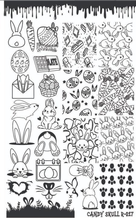 Candy Skull- Stamping Plates- R-017