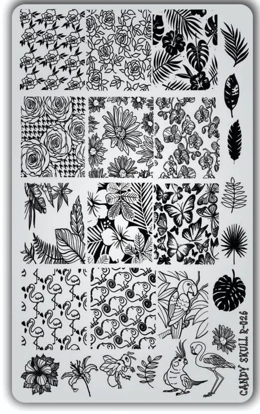 Candy Skull- Stamping Plates- R-026