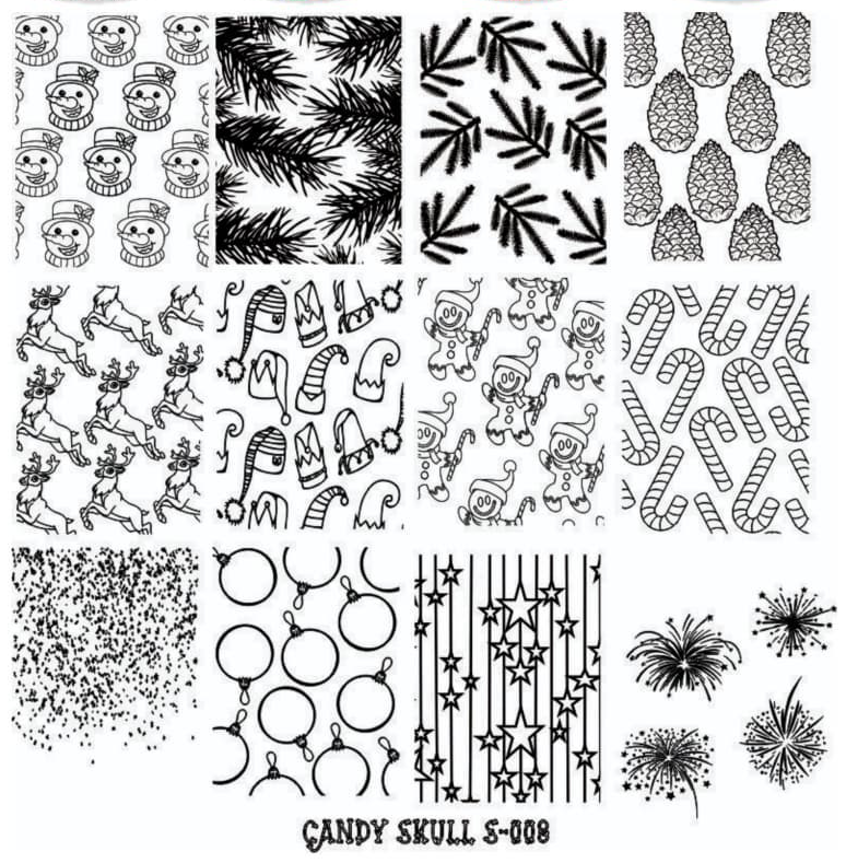 Candy Skull- Stamping Plates- S-008