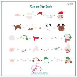 Clear Jelly Stamper- C-62- Cast of Christmas Cuties