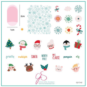 Clear Jelly Stamper- C-62- Cast of Christmas Cuties