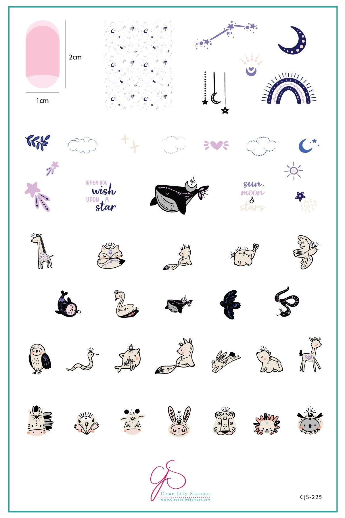 Clear Jelly Stamper- CjS-225- Celestial Zoo