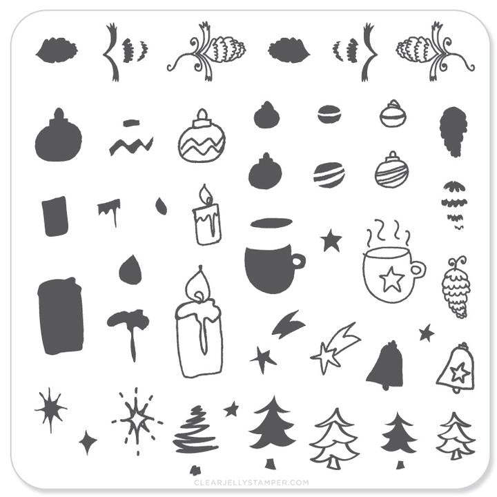 Clear Jelly Stamper- C-06- Cappuccino &amp; Candles