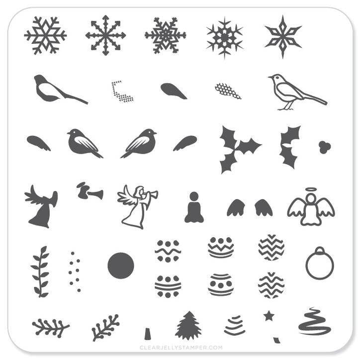 Clear Jelly Stamper- C-09- Angelic Christmas Wonderland