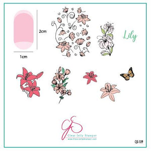 Clear Jelly Stamper- CjS-109- Lovely Lilies