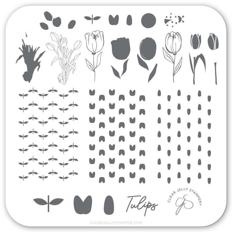 Clear Jelly Stamper- CjS-111- Tu Many Tulips