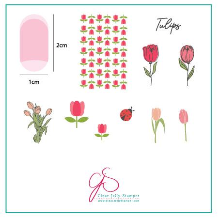 Clear Jelly Stamper- CjS-111- Tu Many Tulips