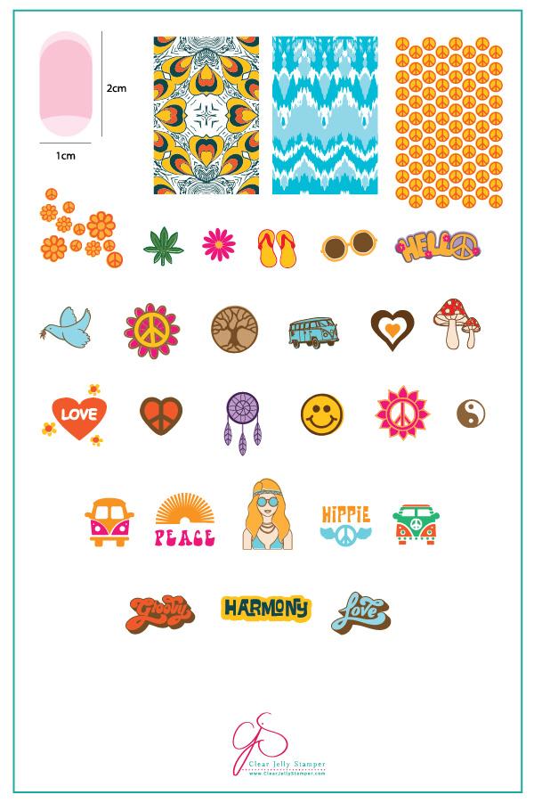 Clear Jelly Stamper- CjS-117- Hippie Harmony