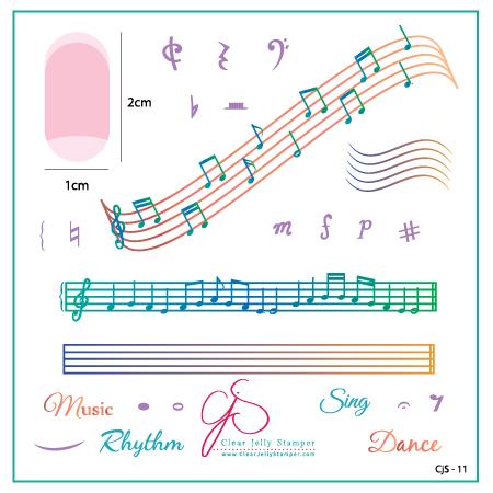 Clear Jelly Stamper- CjS-011- Music & Notes