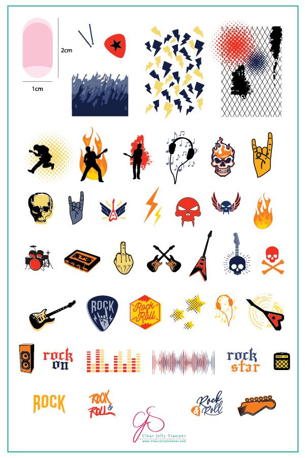 Clear Jelly Stamper- CjS-121- Rock On!