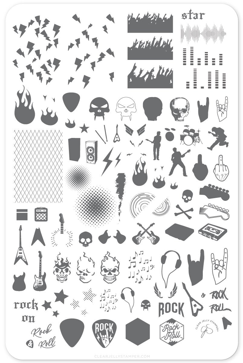 Clear Jelly Stamper- CjS-121- Rock On!