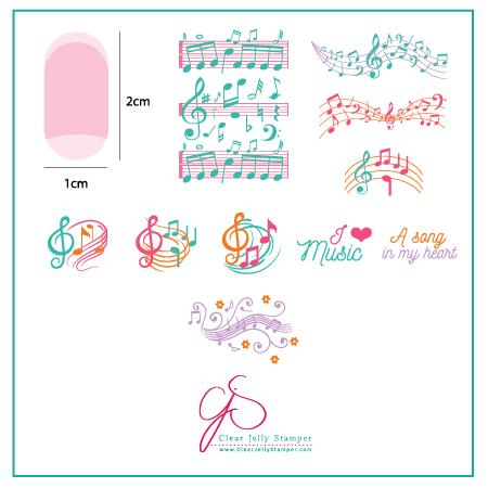 Clear Jelly Stamper- CjS-122- Musical Score
