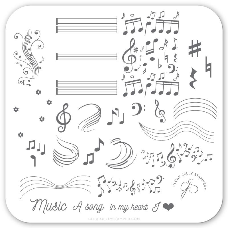 Clear Jelly Stamper- CjS-122- Musical Score