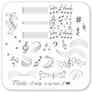 Clear Jelly Stamper- CjS-122- Musical Score