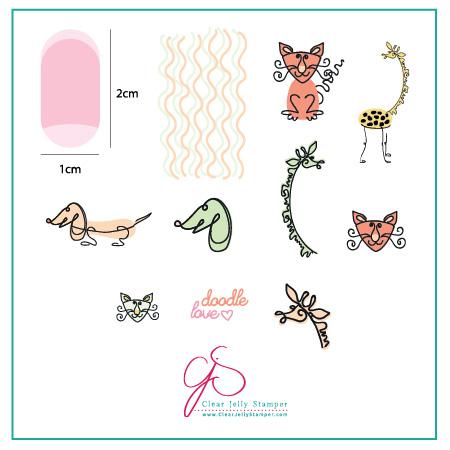 Clear Jelly Stamper- CjS-127- Doodle Love