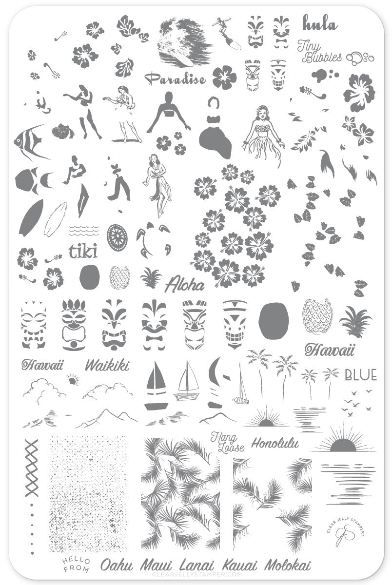 Clear Jelly Stamper- CjS-128- Aloha!