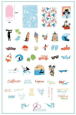 Clear Jelly Stamper- CjS-129- Surf's Up! California