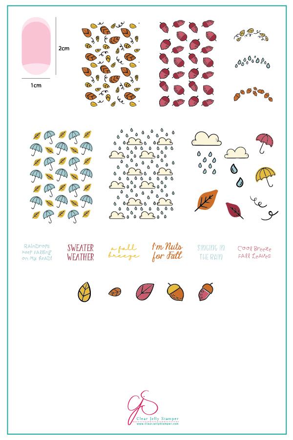 Clear Jelly Stamper- CjS-131- Fallpaper - Singing in the Rain