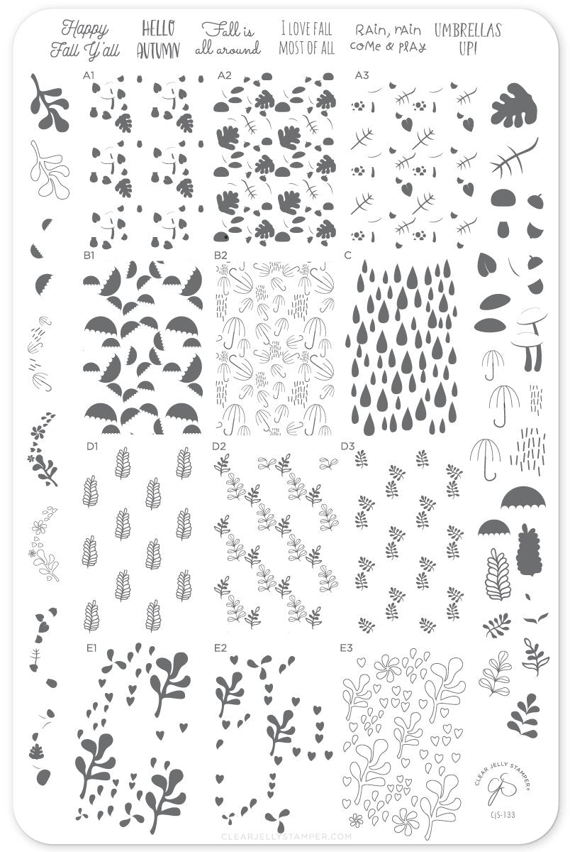 Clear Jelly Stamper- CjS-133- Fallpaper - Happy Fall Y'all!