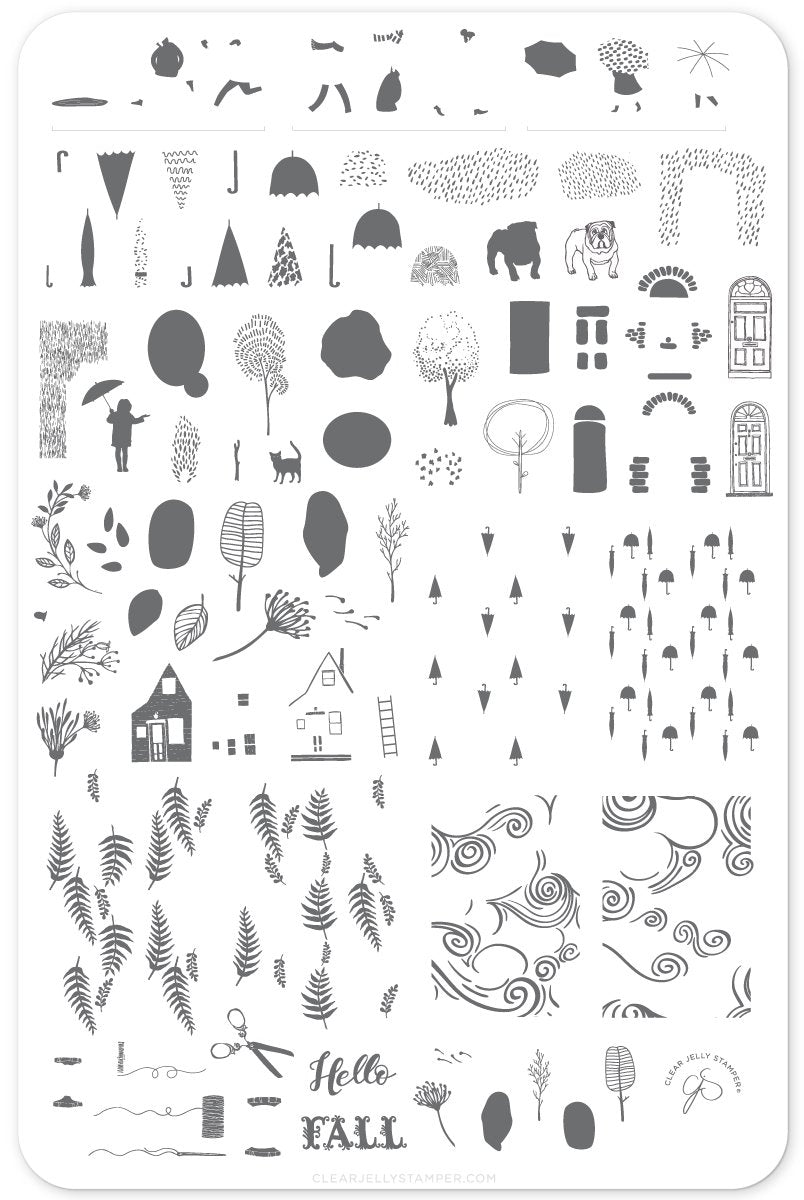 Clear Jelly Stamper- CjS-137- Whimsical Fall