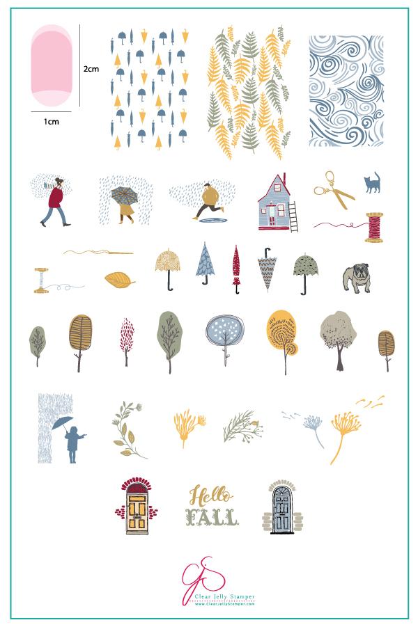 Clear Jelly Stamper- CjS-137- Whimsical Fall